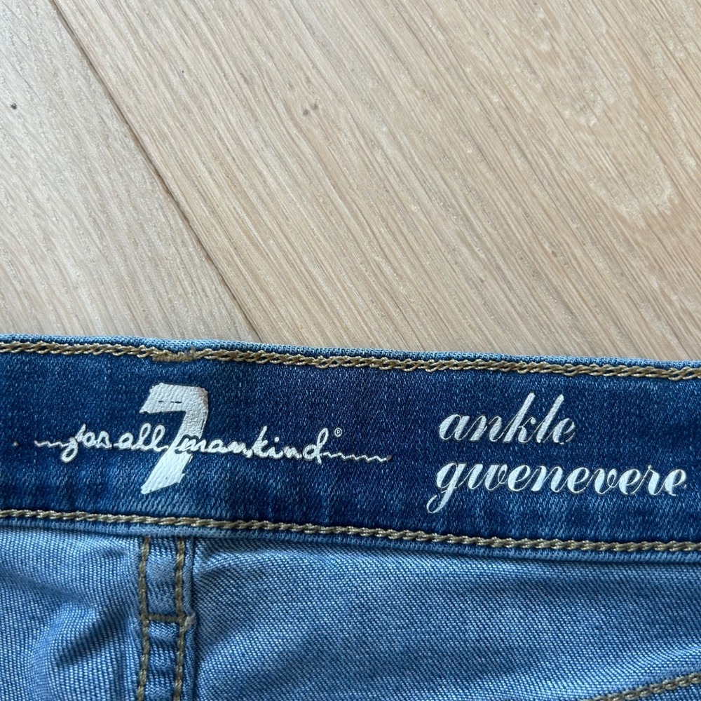 7 For All Mankind Ankle Gwenevere Jeans Womens 27 Blue Skinny Med Wash Stretch - Picture 3 of 10